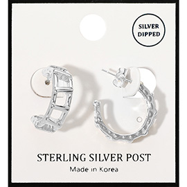 Silver Dipped Mini Hoop Earrings