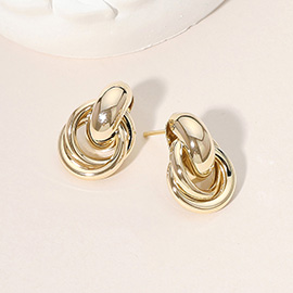 18K Gold Dipped Mini Doorknocker Earrings