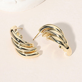 18K Gold Dipped Abstract Curved Earrings