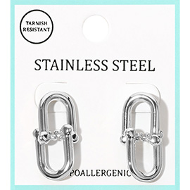 Stainless Steel Hardware Link Earrings