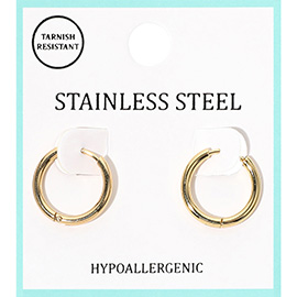 Stainless Steel Hypoallergenic Mini Huggie Hoop Earrings