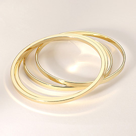 4PCS - Metal Stackable Bangle Bracelets