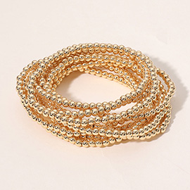 10PCS - Metal Ball Beaded Stretch Multi Layered Bracelets