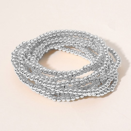 10PCS - Metal Ball Beaded Stretch Multi Layered Bracelets