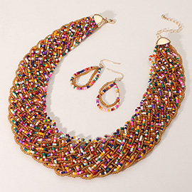 Bold Seed Beaded Collar Necklace