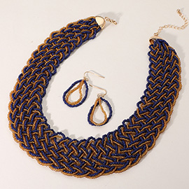 Bold Seed Beaded Collar Necklace