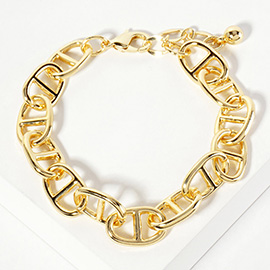 Gold Dipped Chunky Mariner Link Chain Bracelet