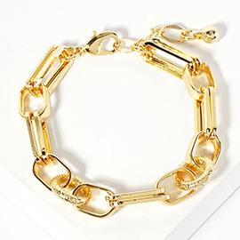 Gold Dipped Chunky Geometric Chain Bracelet