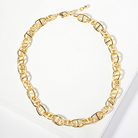 Gold Dipped Mariner Link Chain Necklace