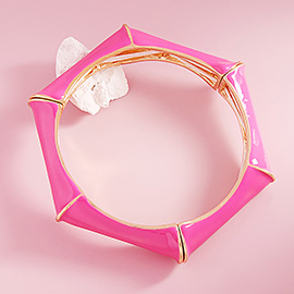 Enamel Hexagonal Stretch Bangle Bracelet