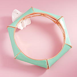 Enamel Hexagonal Stretch Bangle Bracelet