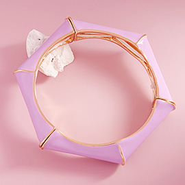 Enamel Hexagonal Stretch Bangle Bracelet