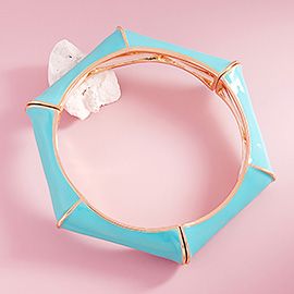 Enamel Hexagonal Stretch Bangle Bracelet