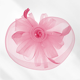 Pearl Feather Mesh Flower Fascinator / Headband