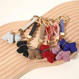 Bling Studded Dog Dangle Keychain / Bag Charm