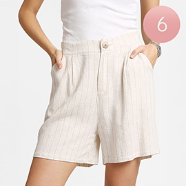 Elastic Waistband Striped Shorts