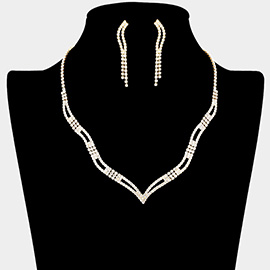 Rhinestone Paved Wavy Necklace