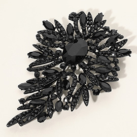 Glass Stone Cluster Embellished Floral Pin Brooch