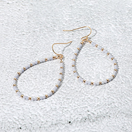 Beaded Open Teardrop Dangle Earrings