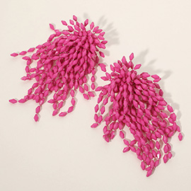 Bold Beaded Fringe Cascade Earrings