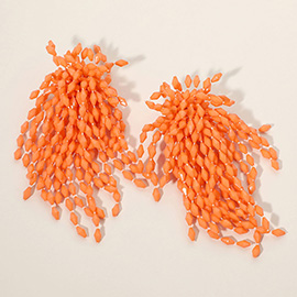 Bold Beaded Fringe Cascade Earrings