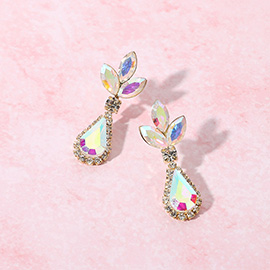 Marquise Stone Cluster Teardrop Dangle Evening Earrings