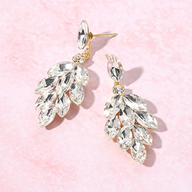 Marquise Stone Cluster Chandelier Dangle Evening Earrings