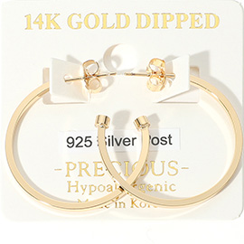 14K Gold Dipped Hypoallergenic Hoop Earrings