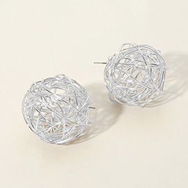 Metal Wire Ball Earrings