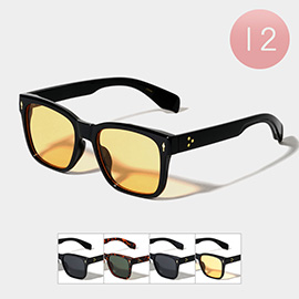 12PCS - Tinted Lens Wayfarer Sunglasses