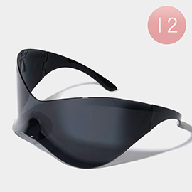 12PCS - Futuristic Wraparound Shield Sunglasses