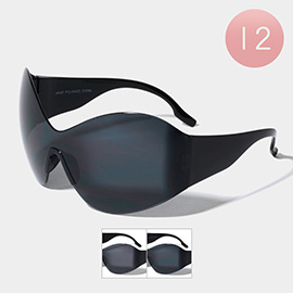 12PCS - Oversized Futuristic Shield Sunglasses