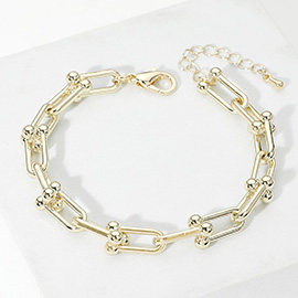 14K Gold Plated Hardware Link Chain Bracelet