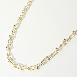 14k Gold Plated Hardware Link Chain Necklace