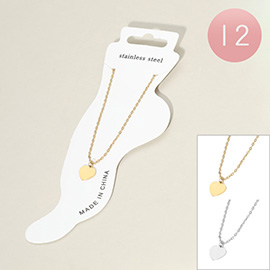 12PCS - Stainless Steel Heart Charm Anklets