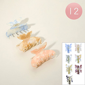 12PCS - Acetate Butterfly Hair Claw Clips