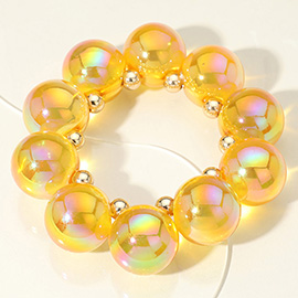 Chunky Iridescent Ball Beaded Bracelet
