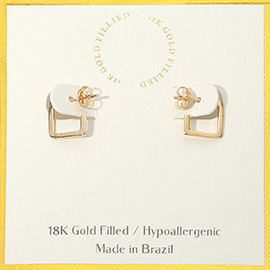 18K Gold Filled Hypoallergenic Mini Square Hoop Earrings