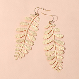 Metal Leaf Dangle Earrings