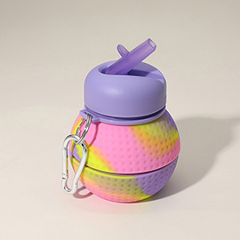 Collapsible Multi Colored Golf Ball Water Bottle