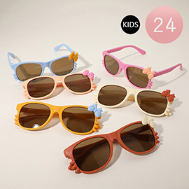 24PCS - Bow Pointed Wayfarer Kids Sunglasses