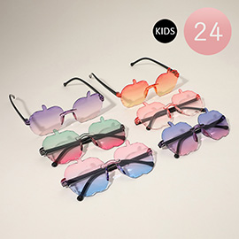 24PCS - Rimless Apple Shaped Frame Kids Sunglasses