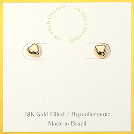 18K Gold Filled Hypoallergenic Mini Heart Stud Earrings