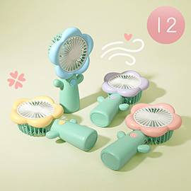 12PCS - Flower Handheld Desktop Portable USB Fan