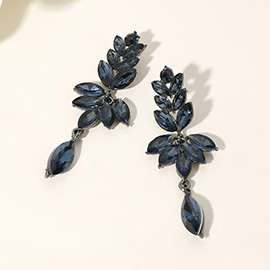 Marquise Stone Cluster Embellished Drop Evening Earrings