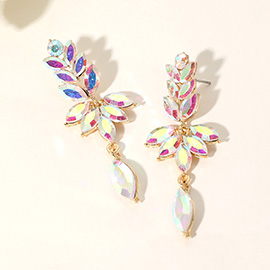 Marquise Stone Cluster Embellished Drop Evening Earrings