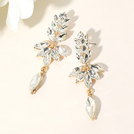 Marquise Stone Cluster Embellished Drop Evening Earrings