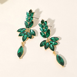 Marquise Stone Cluster Embellished Drop Evening Earrings