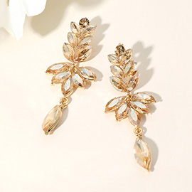 Marquise Stone Cluster Embellished Drop Evening Earrings