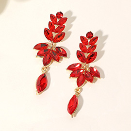 Marquise Stone Cluster Embellished Drop Evening Earrings